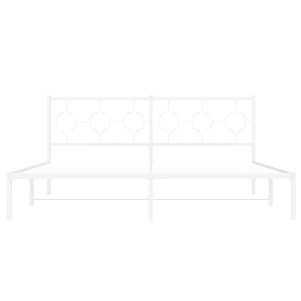 Estrutura de cama com cabeceira 183x213 cm metal branco