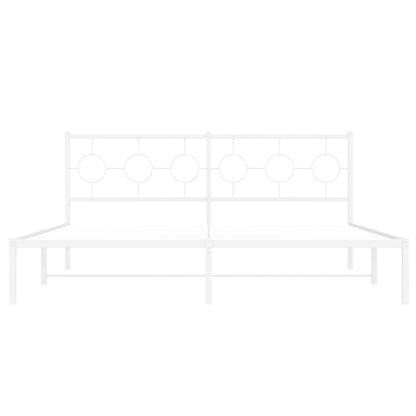 Estrutura de cama com cabeceira 183x213 cm metal branco