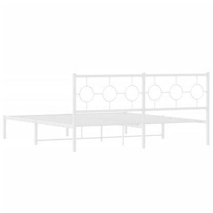 Estrutura de cama com cabeceira 183x213 cm metal branco