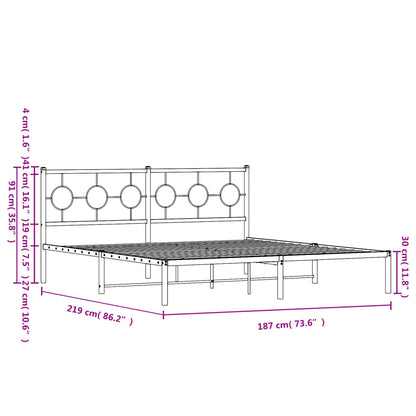 Estrutura de cama com cabeceira 183x213 cm metal branco