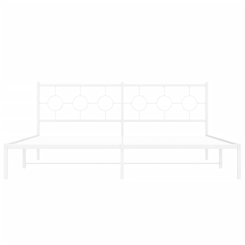 Estrutura de cama com cabeceira 193x203 cm metal branco