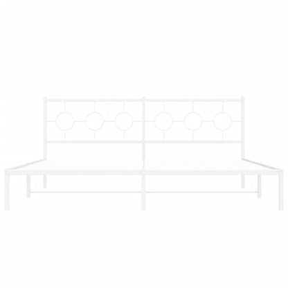 Estrutura de cama com cabeceira 193x203 cm metal branco