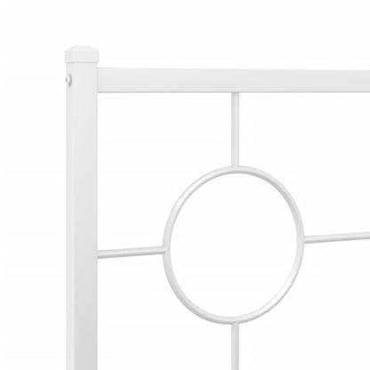 Estrutura de cama com cabeceira e pés 80x200 cm metal branco