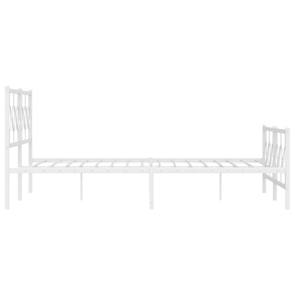 Estrutura de cama com cabeceira e pés 180x200 cm metal branco