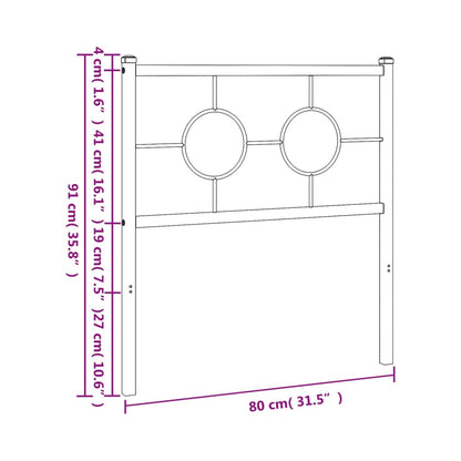 Cabeceira de cama 75 cm metal branco