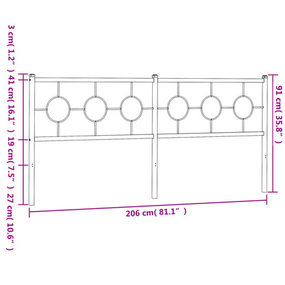 Cabeceira de cama 200 cm metal branco