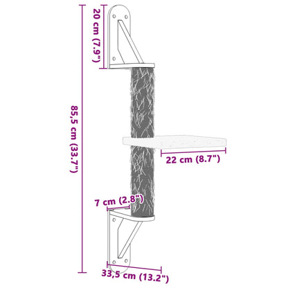 Árvore de parede para gatos c/ poste arranhador 85,5 cm creme