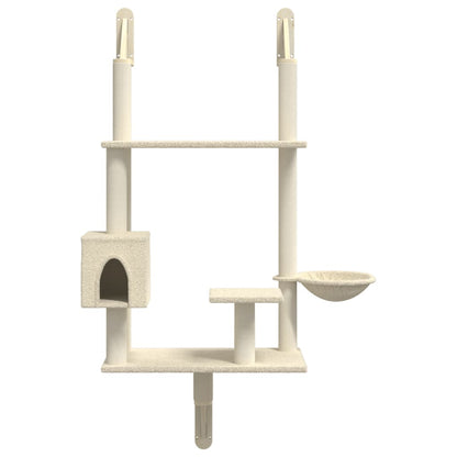 Árvore de parede para gatos c/ poste arranhador 153 cm creme