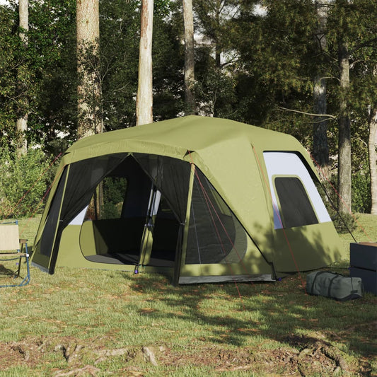 Tenda familiar 10 pessoas libertação rápida impermeável verde