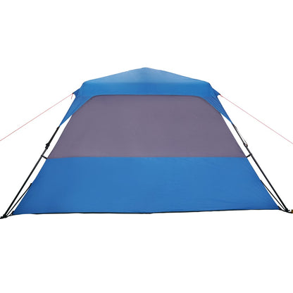 Tenda familiar 6 pessoas libertação rápida impermeável azul