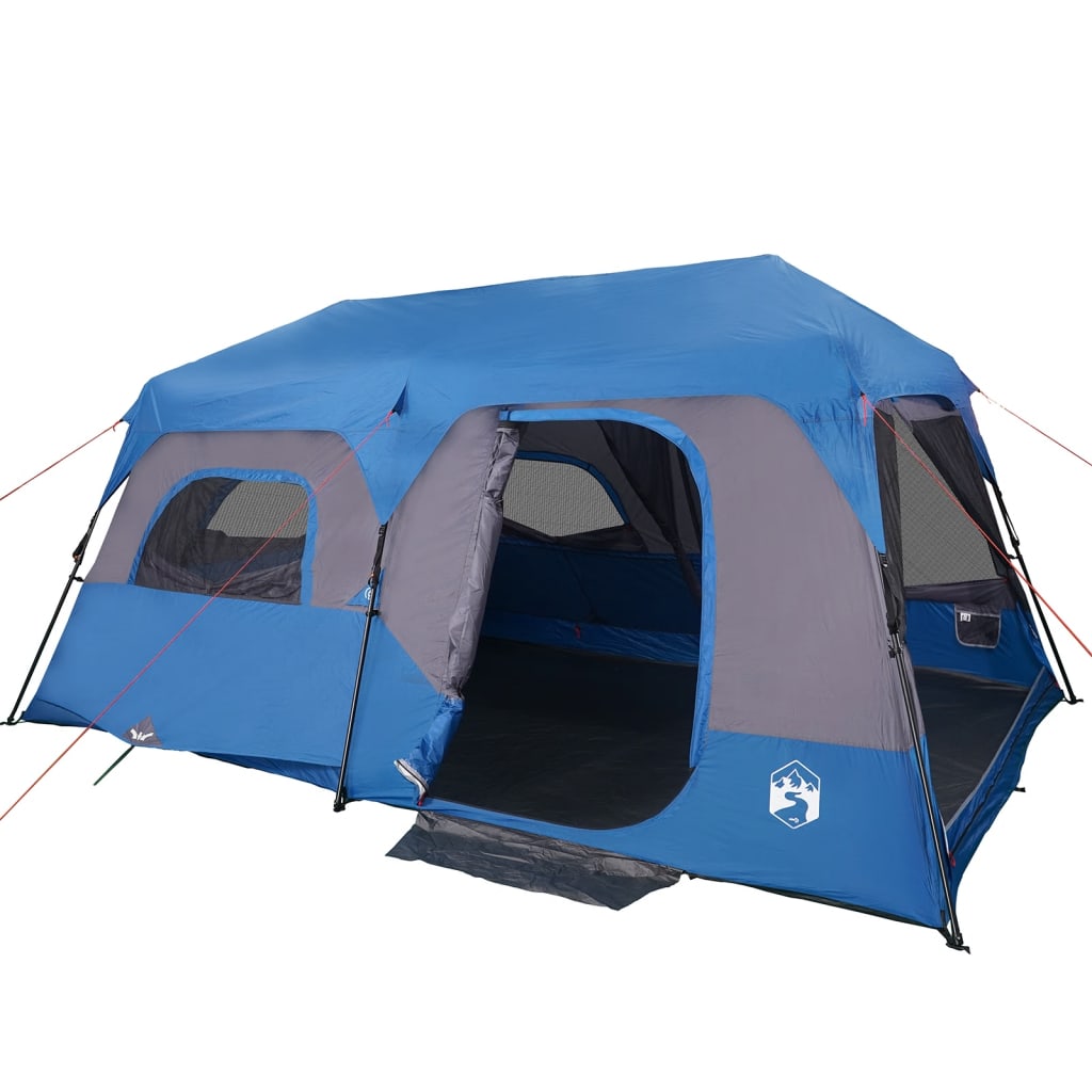 Tenda familiar 9 pessoas libertação rápida impermeável azul