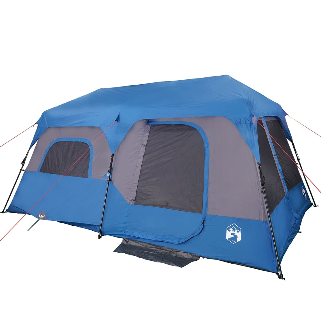 Tenda familiar 9 pessoas libertação rápida impermeável azul