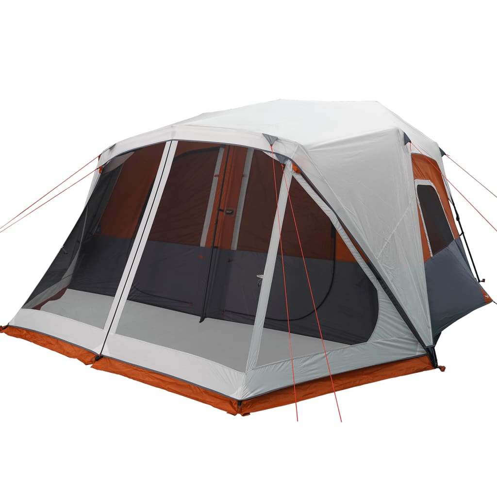 Tenda familiar LED 10 p. libertação rápida cinza-claro/laranja