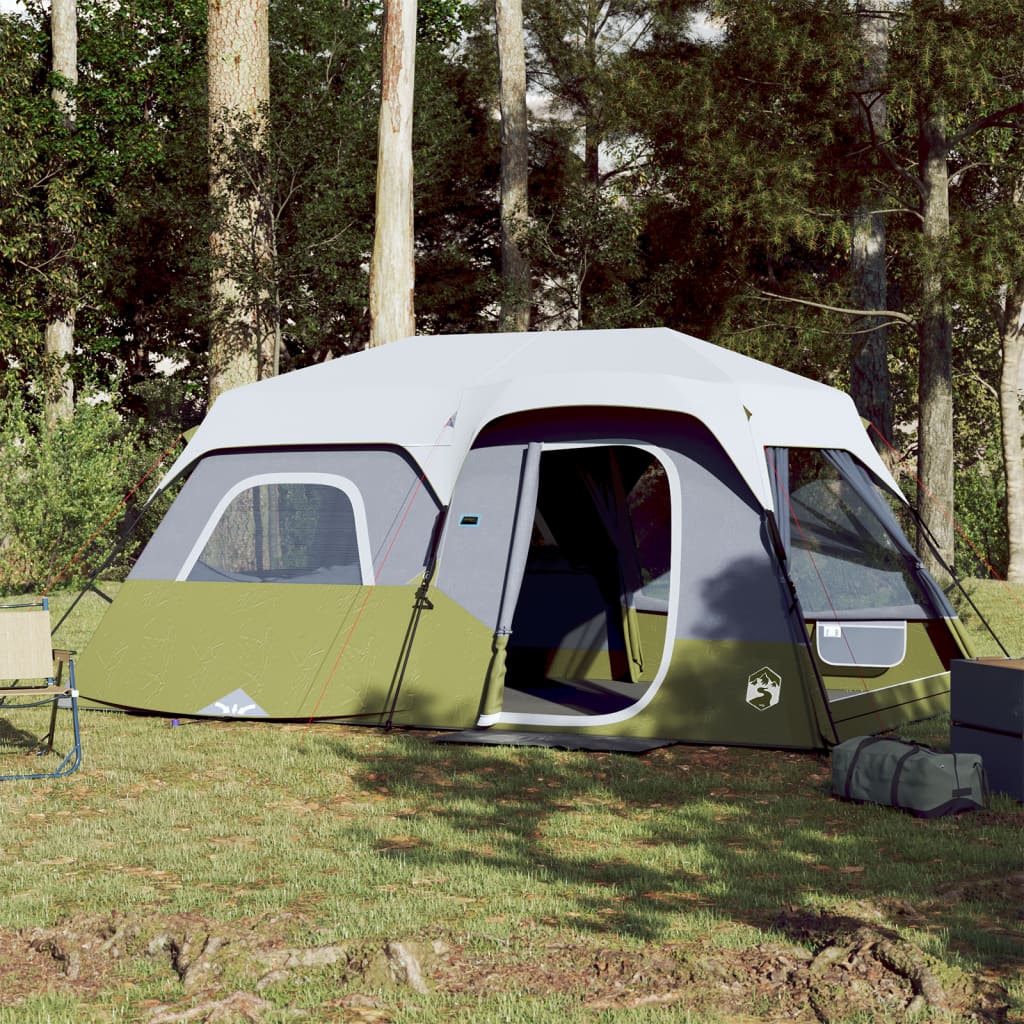 Tenda familiar c/ LED 9 pessoas libertação rápida verde-claro