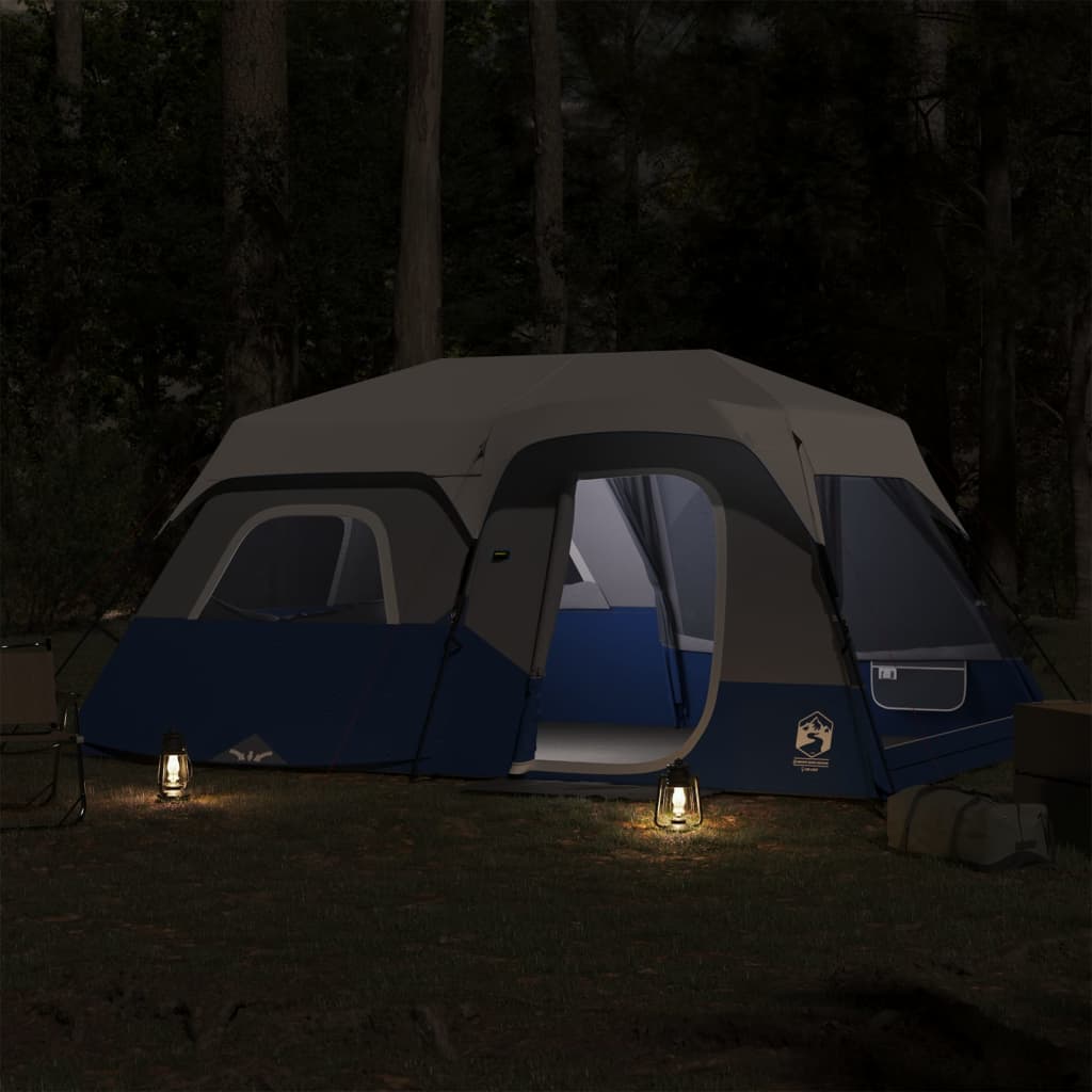 Tenda familiar c/ LED 9 pessoas libertação rápida azul-claro