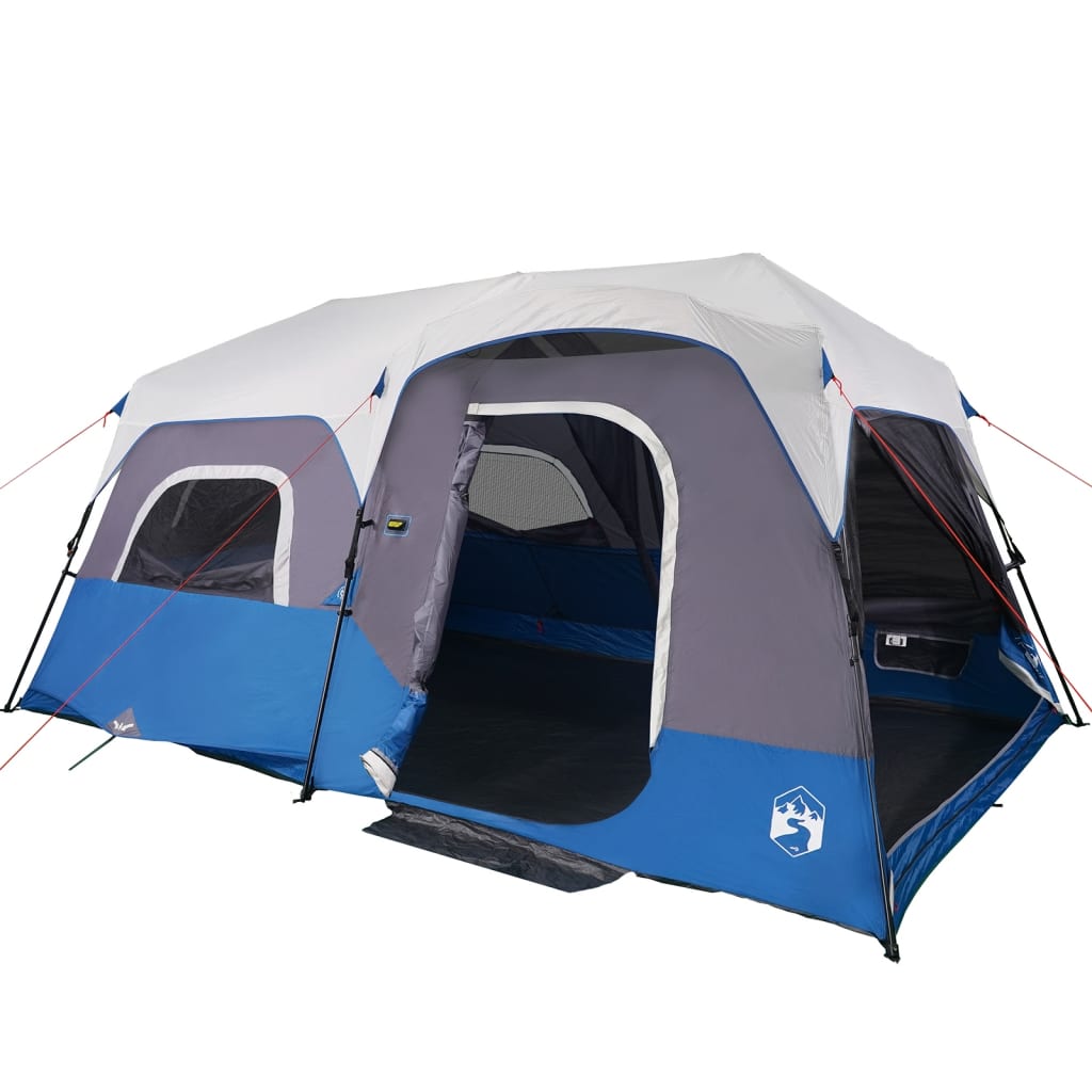 Tenda familiar c/ LED 9 pessoas libertação rápida azul-claro