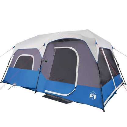 Tenda familiar c/ LED 9 pessoas libertação rápida azul-claro