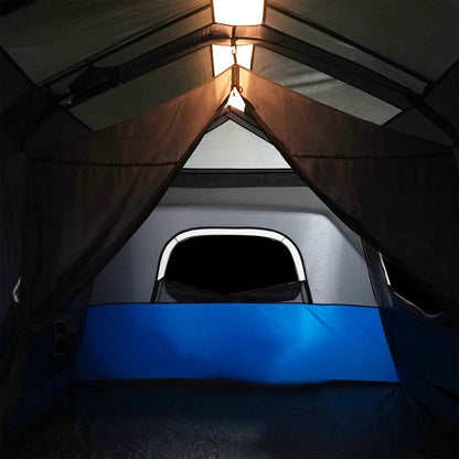 Tenda familiar c/ LED 9 pessoas libertação rápida azul-claro