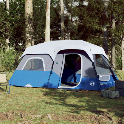 Tenda familiar c/ LED 9 pessoas libertação rápida azul-claro