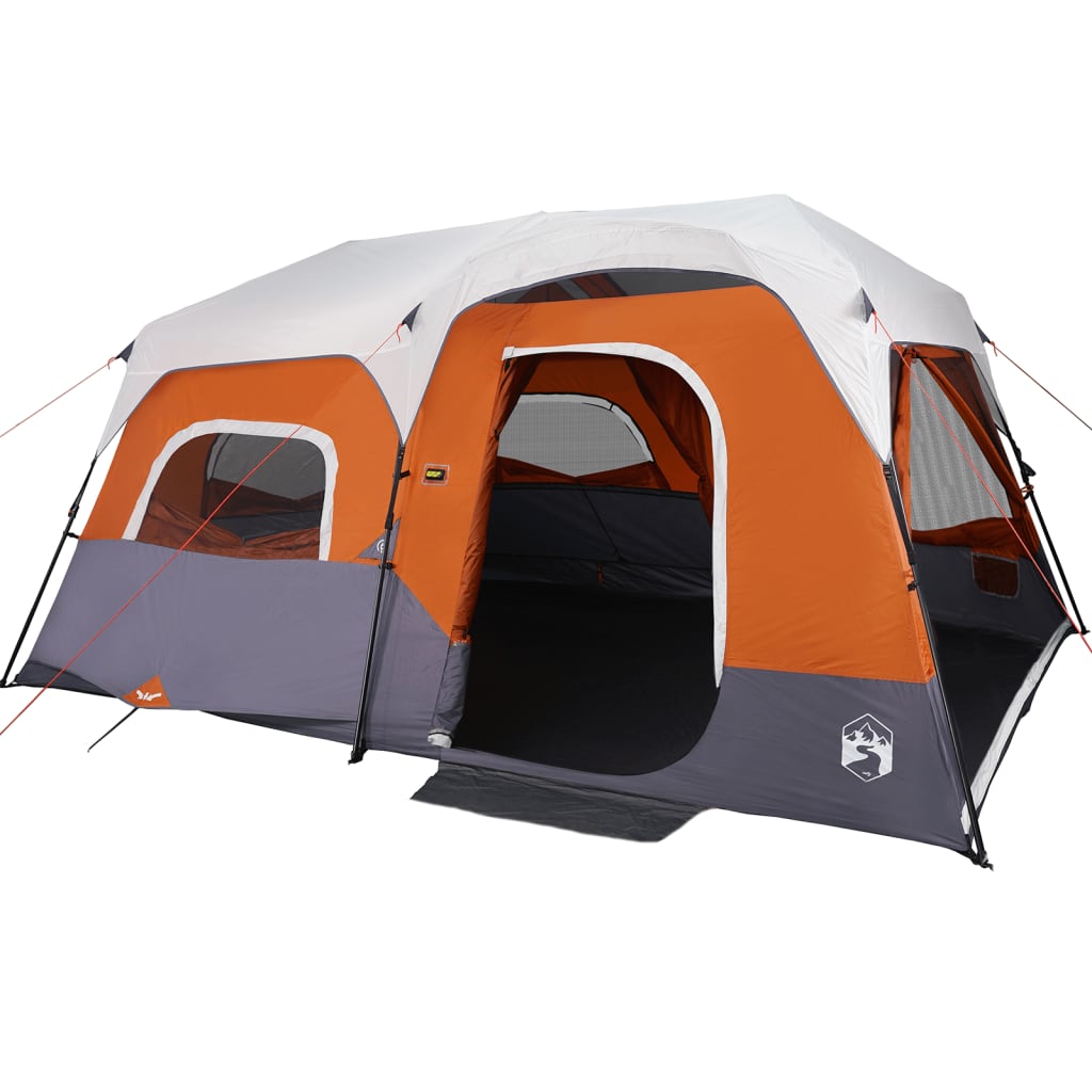 Tenda familiar LED 9 p. libertação rápida cinza-claro/laranja