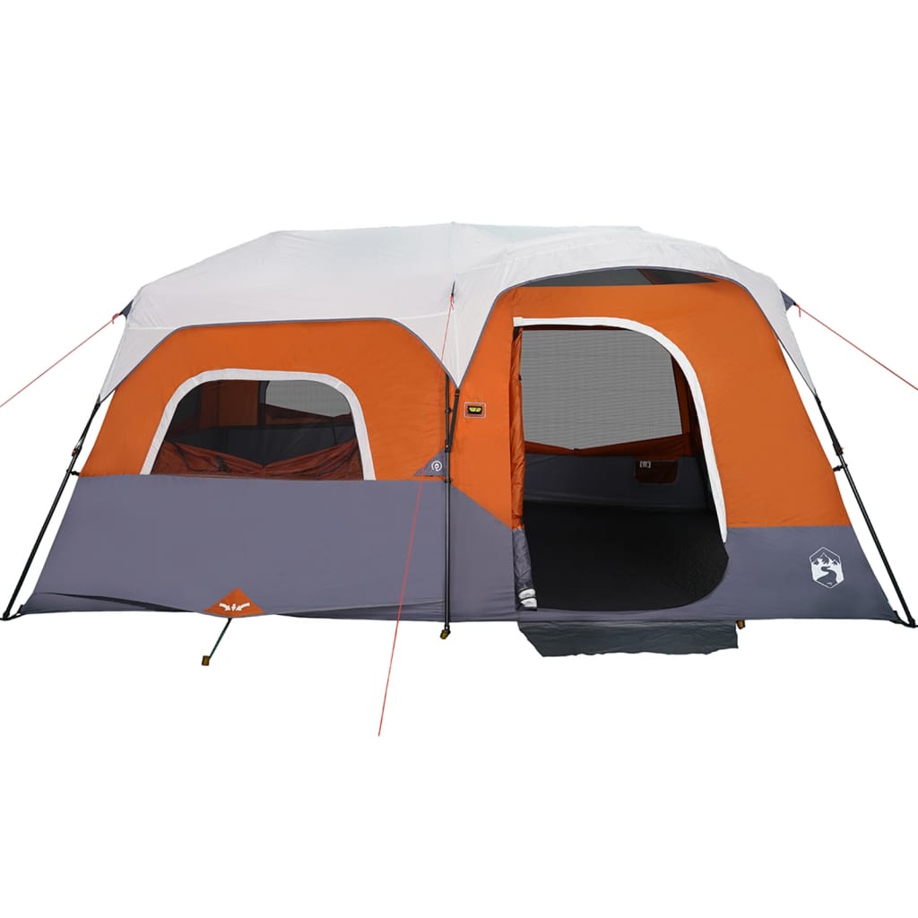 Tenda familiar LED 9 p. libertação rápida cinza-claro/laranja