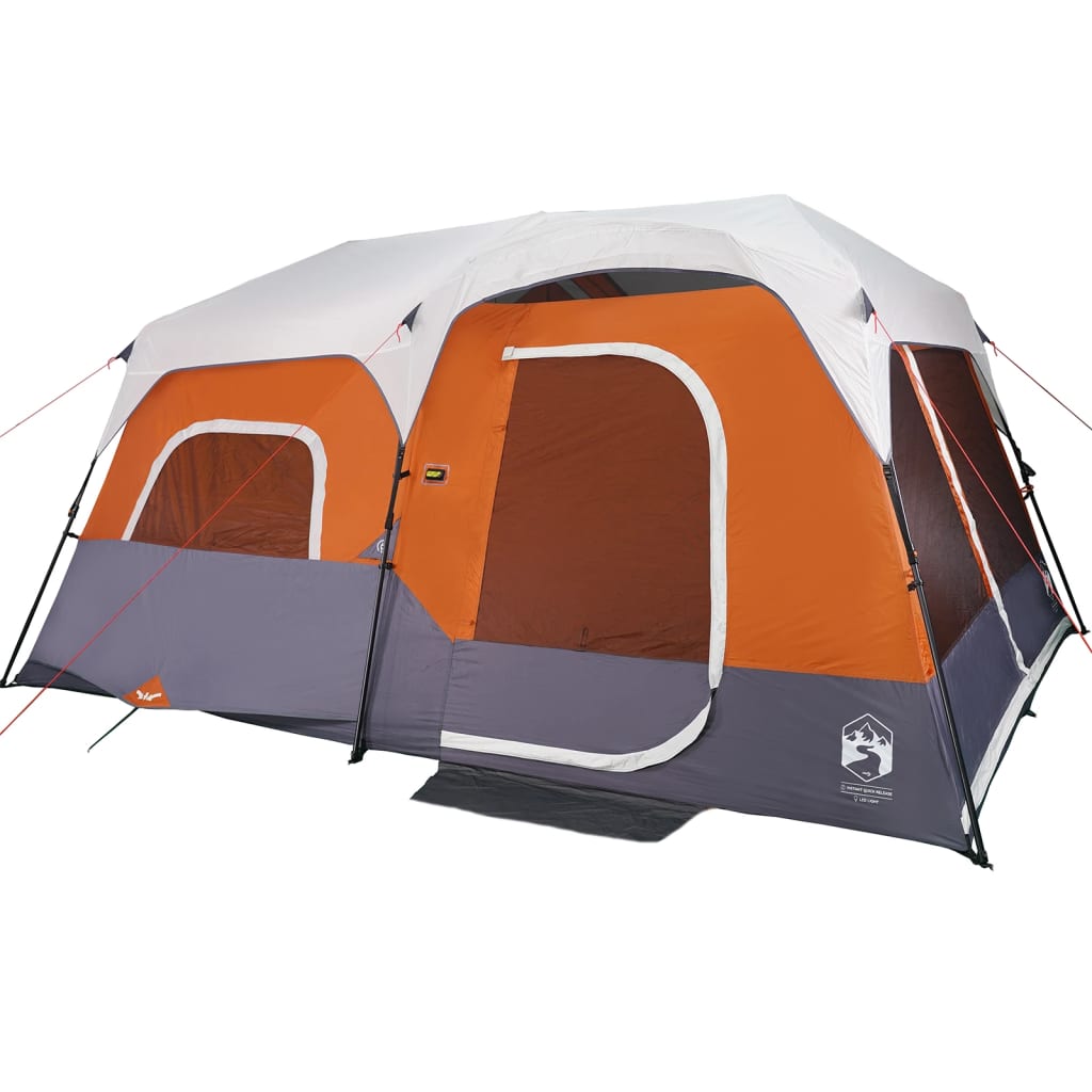 Tenda familiar LED 9 p. libertação rápida cinza-claro/laranja