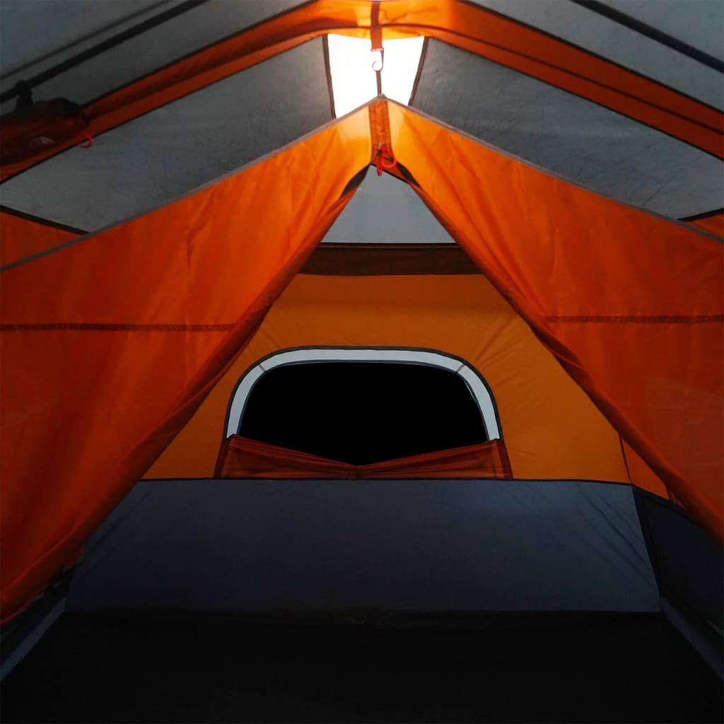 Tenda familiar LED 9 p. libertação rápida cinza-claro/laranja