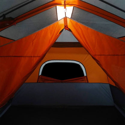 Tenda familiar LED 9 p. libertação rápida cinza-claro/laranja