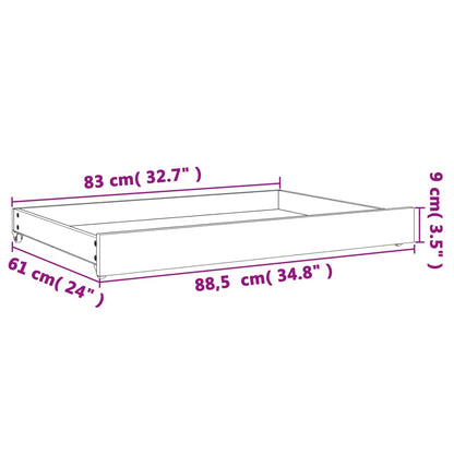 Gavetas p/ sofá-cama 2 pcs madeira de pinho maciça castanho mel