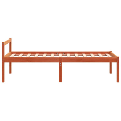 Cama para idosos 90x190 cm madeira pinho maciça castanho cera