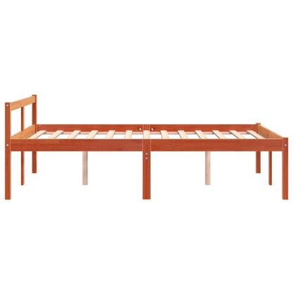 Cama para idosos 135x190 cm madeira pinho maciça castanho cera