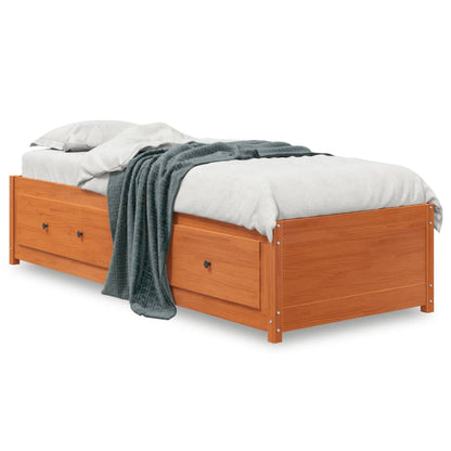 Sofá-cama 90x200 cm madeira de pinho maciça castanho cera