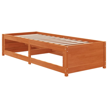 Sofá-cama 75x190 cm madeira de pinho maciça castanho cera