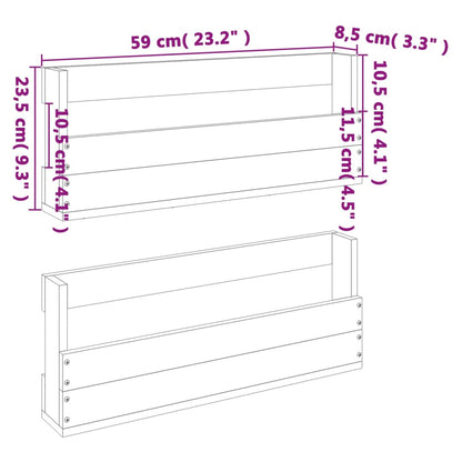 Sapateira parede 2 pcs 59x8,5x23,5cm pinho maciço castanho cera