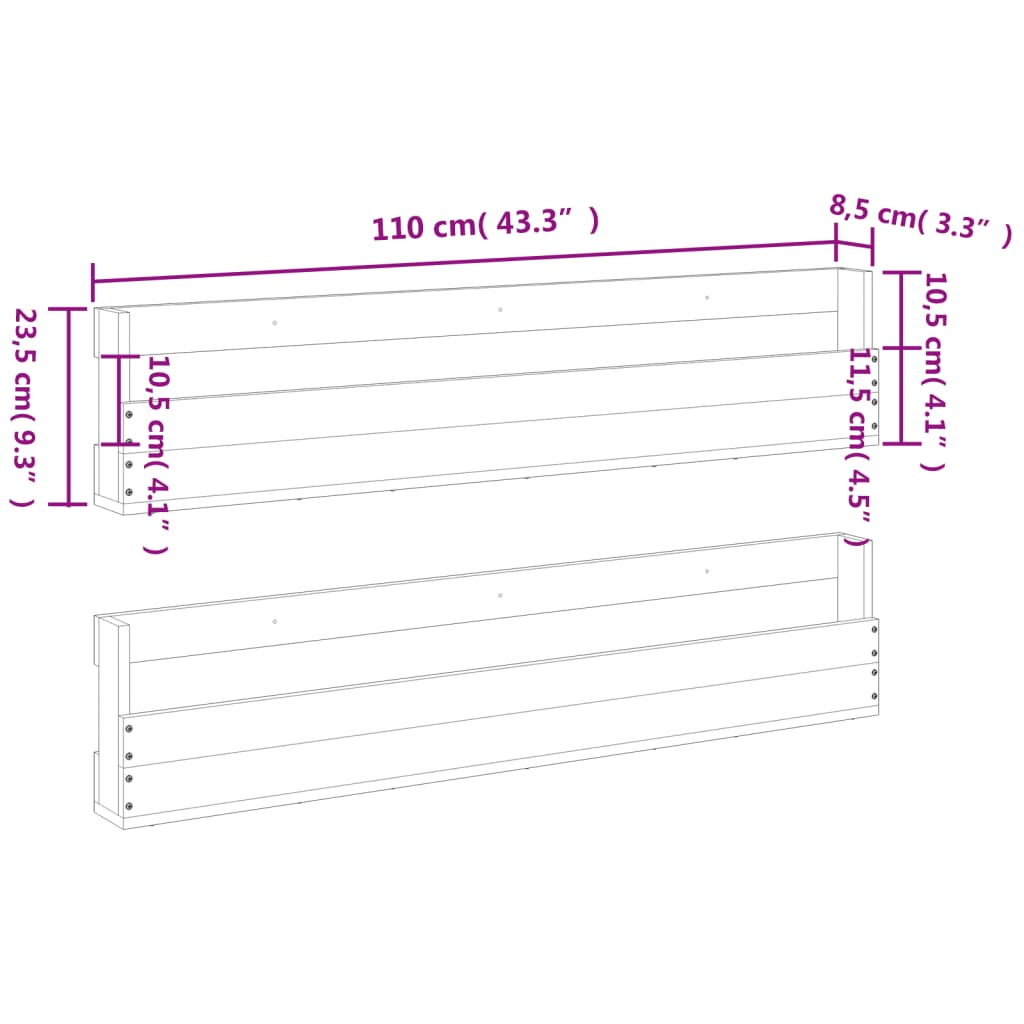 Sapateiras parede 2 pcs 110x8,5x23,5 cm pinho maciço castanho