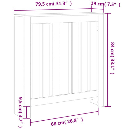 Cobertura de radiador 79,5x19x84 cm pinho maciço castanho cera