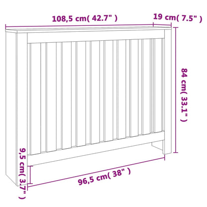 Cobertura de radiador 108,5x19x84 cm pinho maciço castanho cera