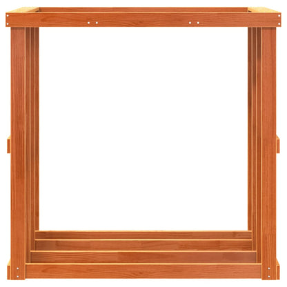 Suporte lenha exterior 109x52x106 cm pinho maciço castanho cera