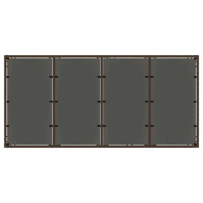 Mesa de jardim com tampo de vidro 190x90x75 cm vime PE castanho