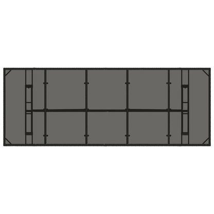 Mesa de jardim com tampo de vidro 240x90x75 cm vime PE preto