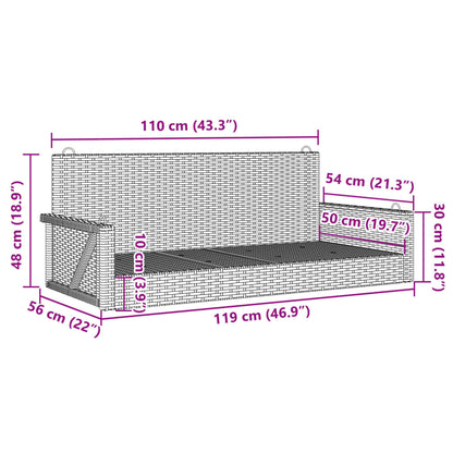 Banco castanho 119x56x48 cm vime PE bege