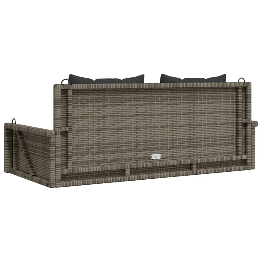 Banco baloiço com almofadões 119x56x48 cm vime PE cinzento