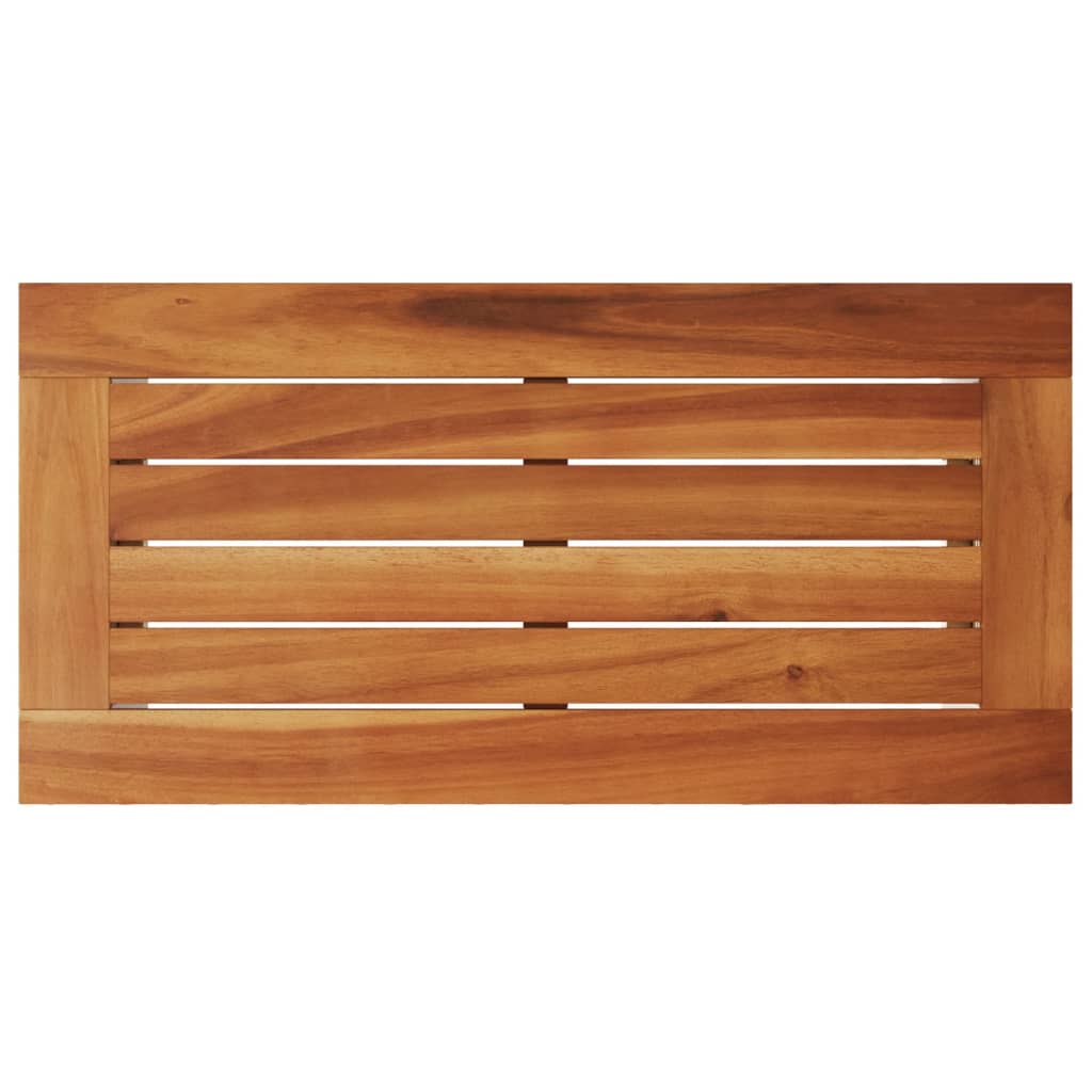 Mesa apoio jardim c/ tampo madeira 58x27,5x55 cm vime PE bege