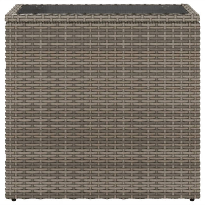 Mesa de apoio jardim c/ tampo vidro 58x27,5x55 cm vime PE cinza