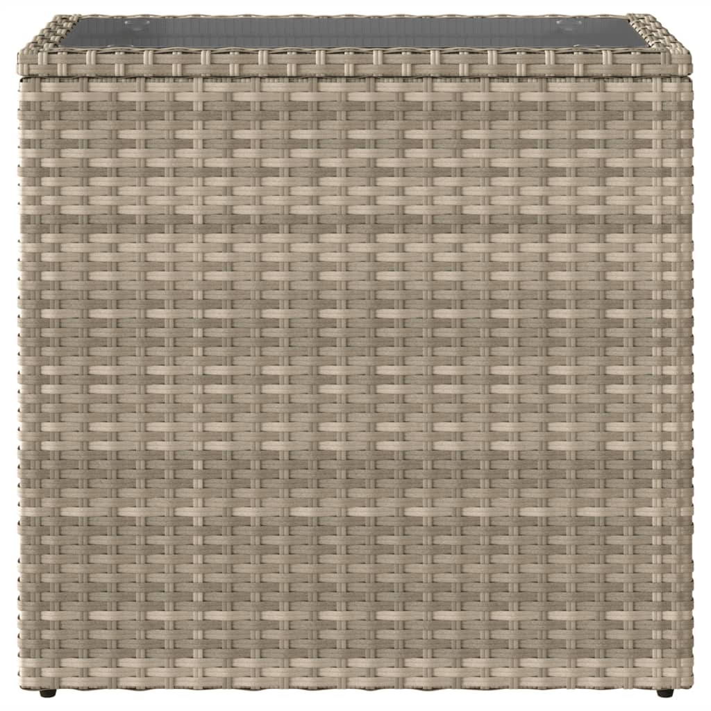 Mesa de apoio jardim c/ tampo vidro 58x27,5x55 cm vime PE