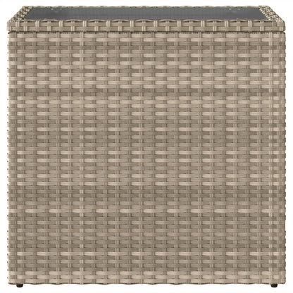 Mesa de apoio jardim c/ tampo vidro 58x27,5x55 cm vime PE