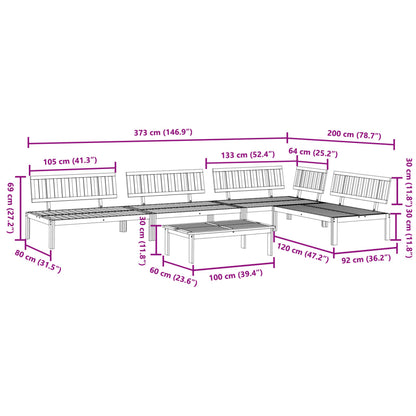 5 pcs conjunto de móveis de paletes p/ jardim acácia maciça