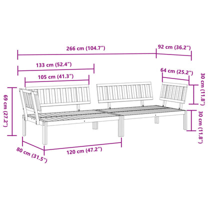 Sofás de canto paletes 2 pcs p/ jardim madeira de acácia maciça