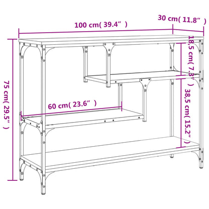 Mesa consola 100x30x75 cm derivados de madeira carvalho fumado