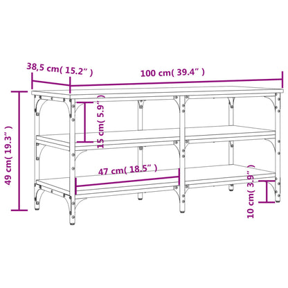 Banco sapateira 100x38,5x49cm derivados madeira cinzento sonoma